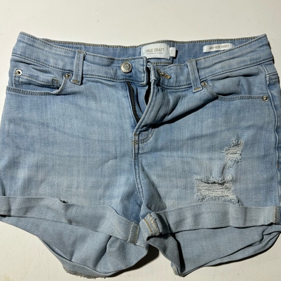 True Craft Light Blue Women's Denim Shorts - Picture 1 of 6